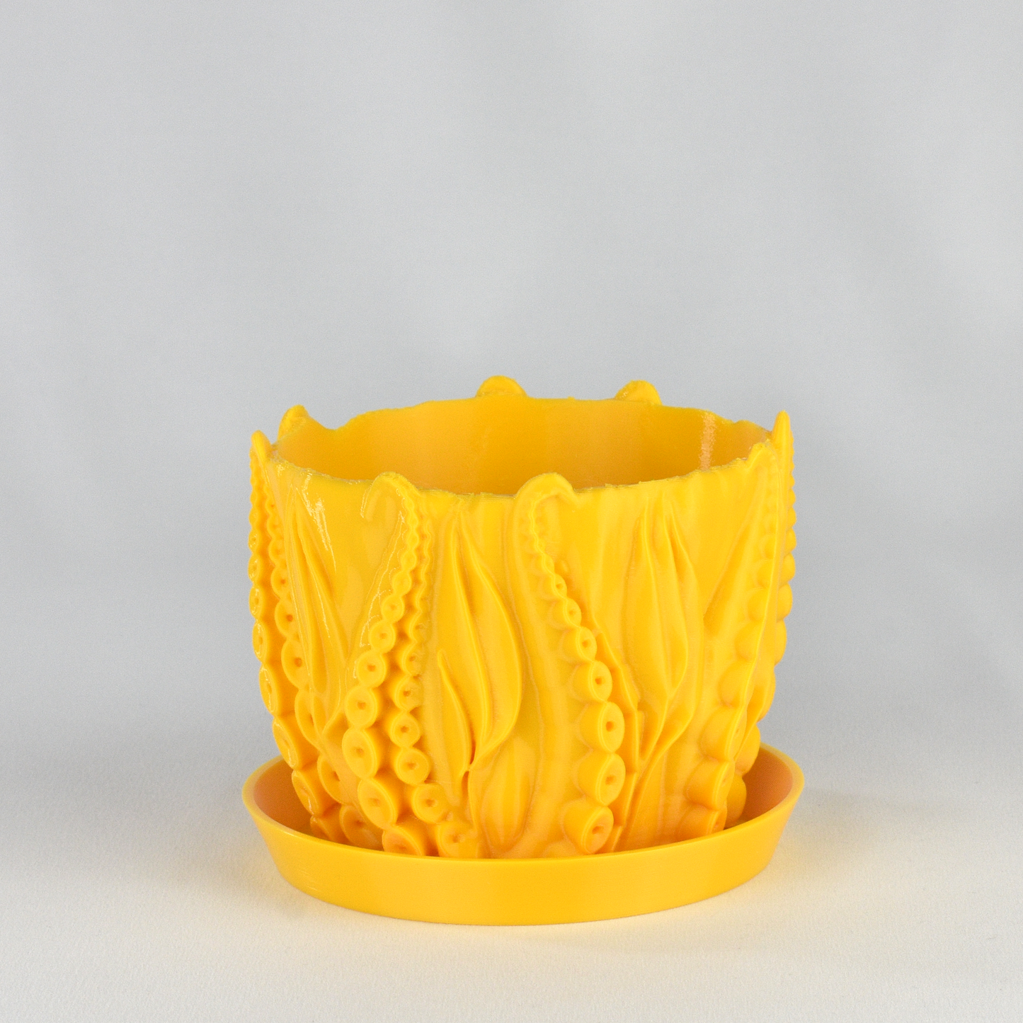 Small Octopus Tentacles Undersea Planter, Lemon Yellow, 4-inch Pot