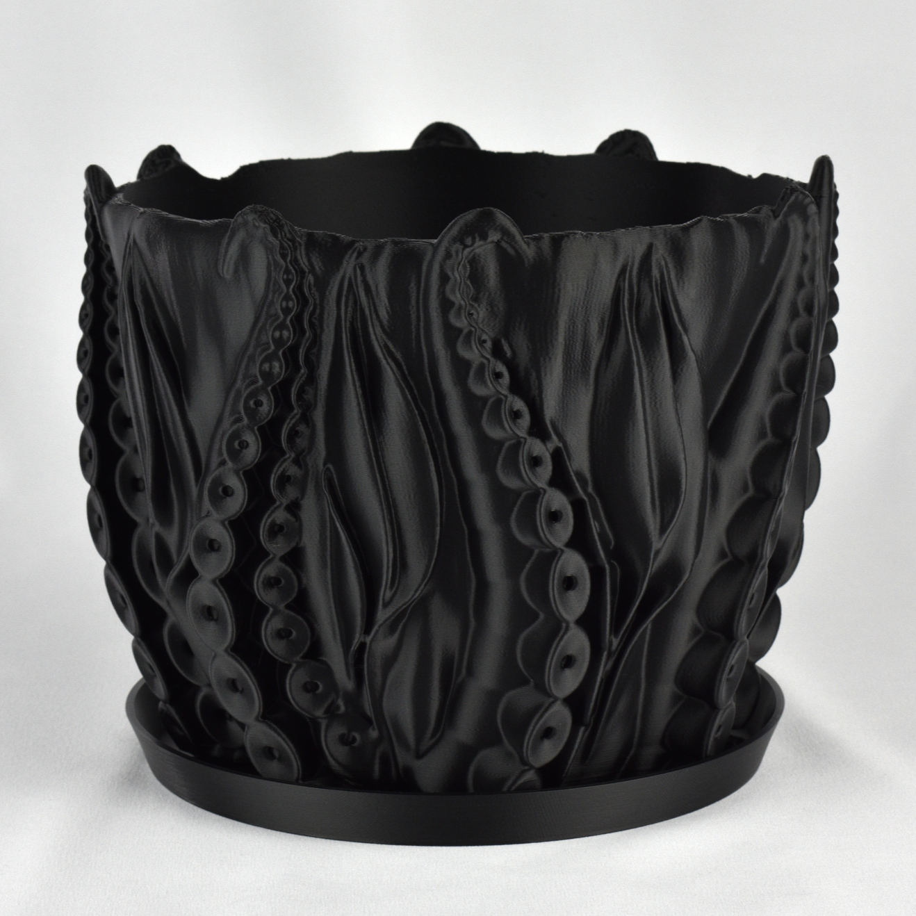 Large Octopus Tentacles Undersea Planter, Matte Black, 8-inch Pot