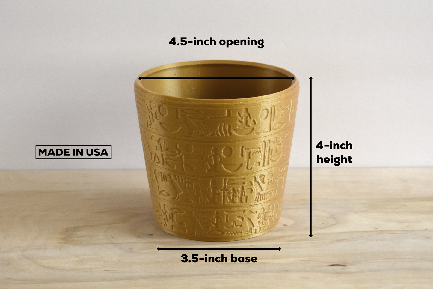 Hieroglyphics Egyptian Planter - 4.5-inch Pot