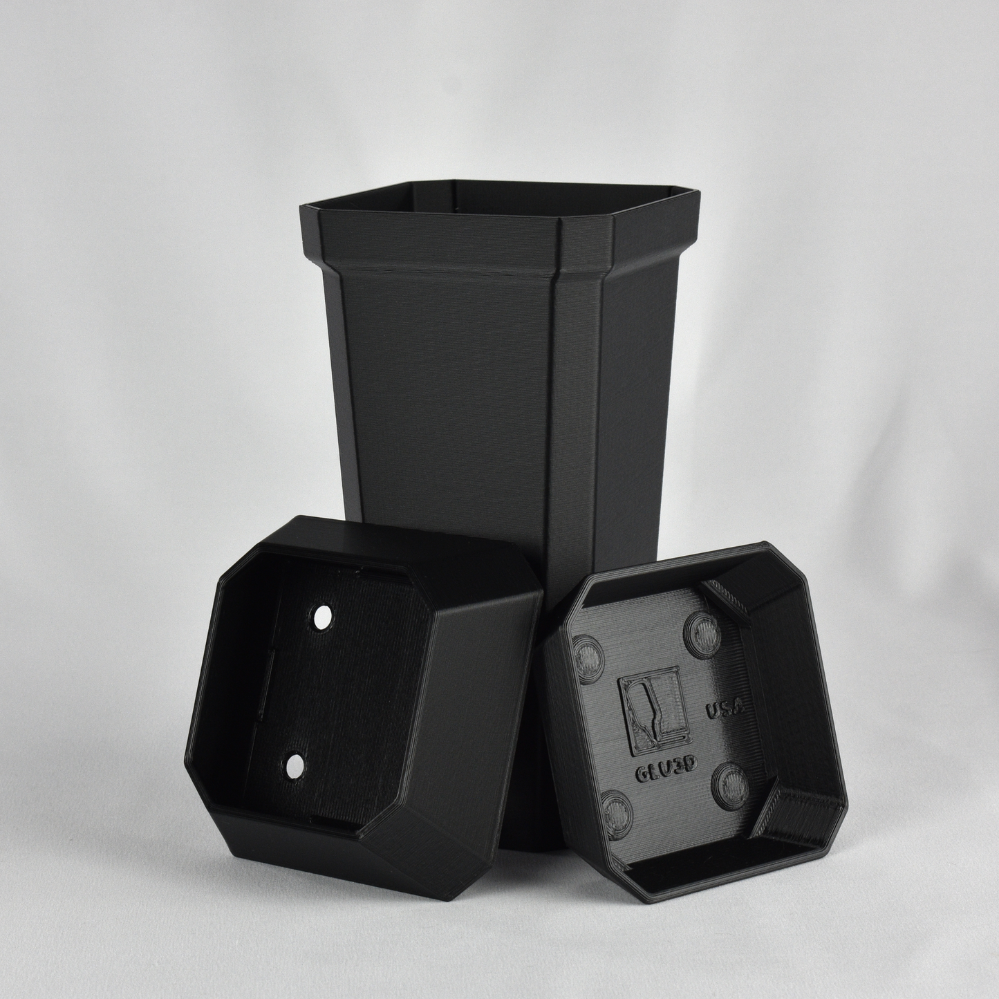 Tall and Narrow Plant Pot, Black, 7-inch Height