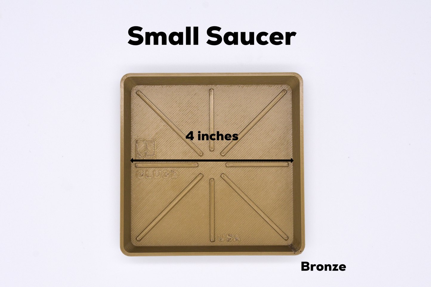 4" Square Small Planter Saucer Trays
