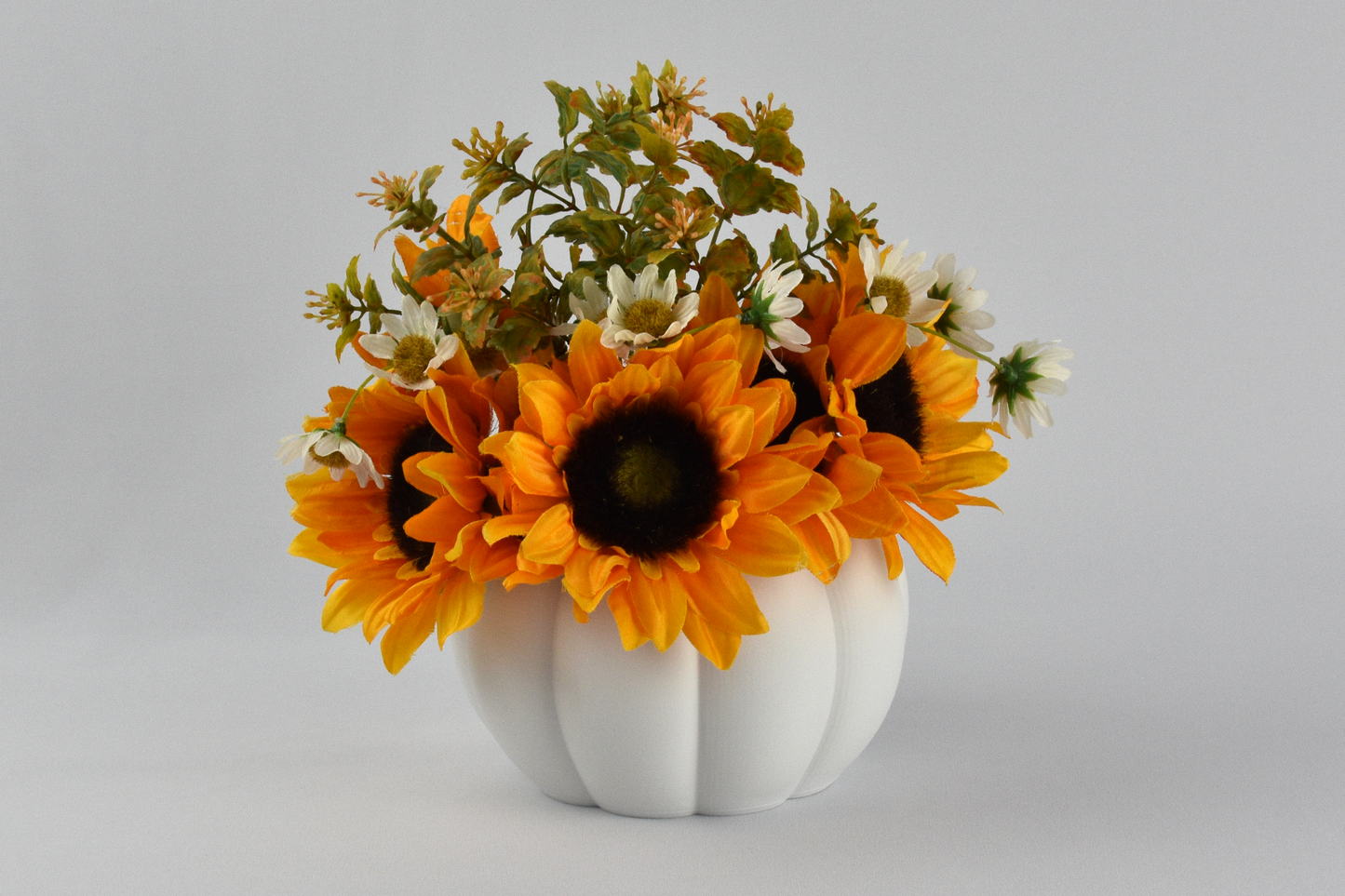 Medium Matte White Pumpkin Planters