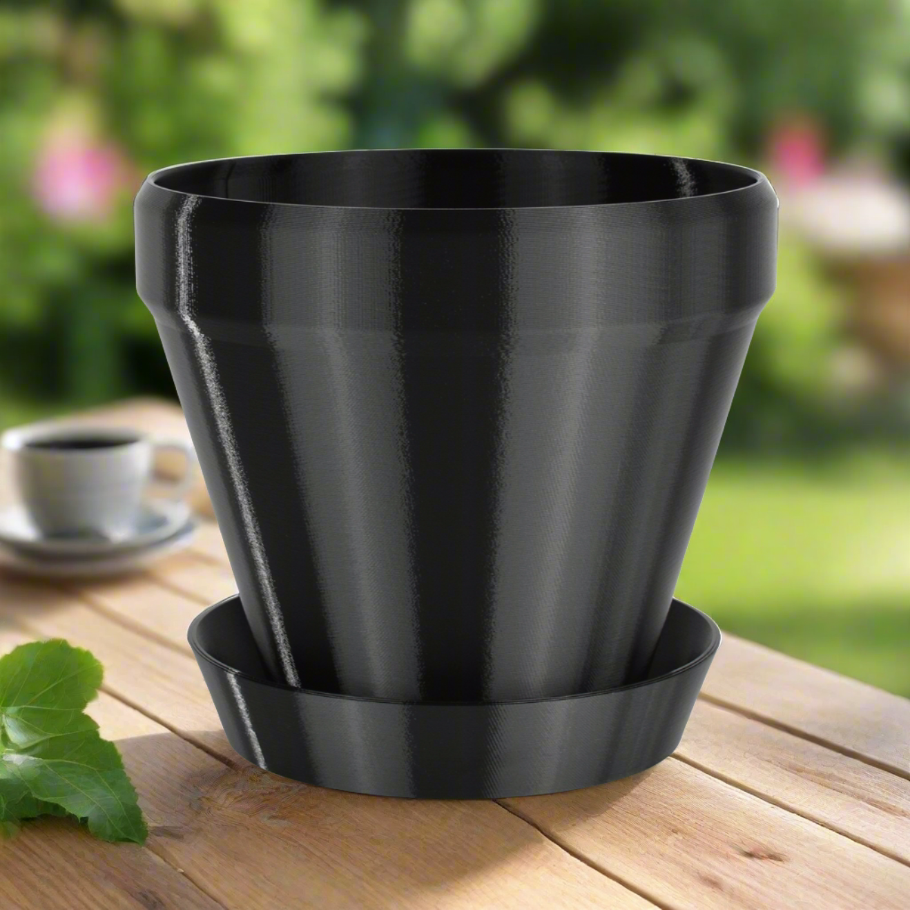 8 inch plant pot with saucer Large Classic Flower Pot, 8-inch Round Planter, Black, Indoor / Outdoo – GLU3D Prints