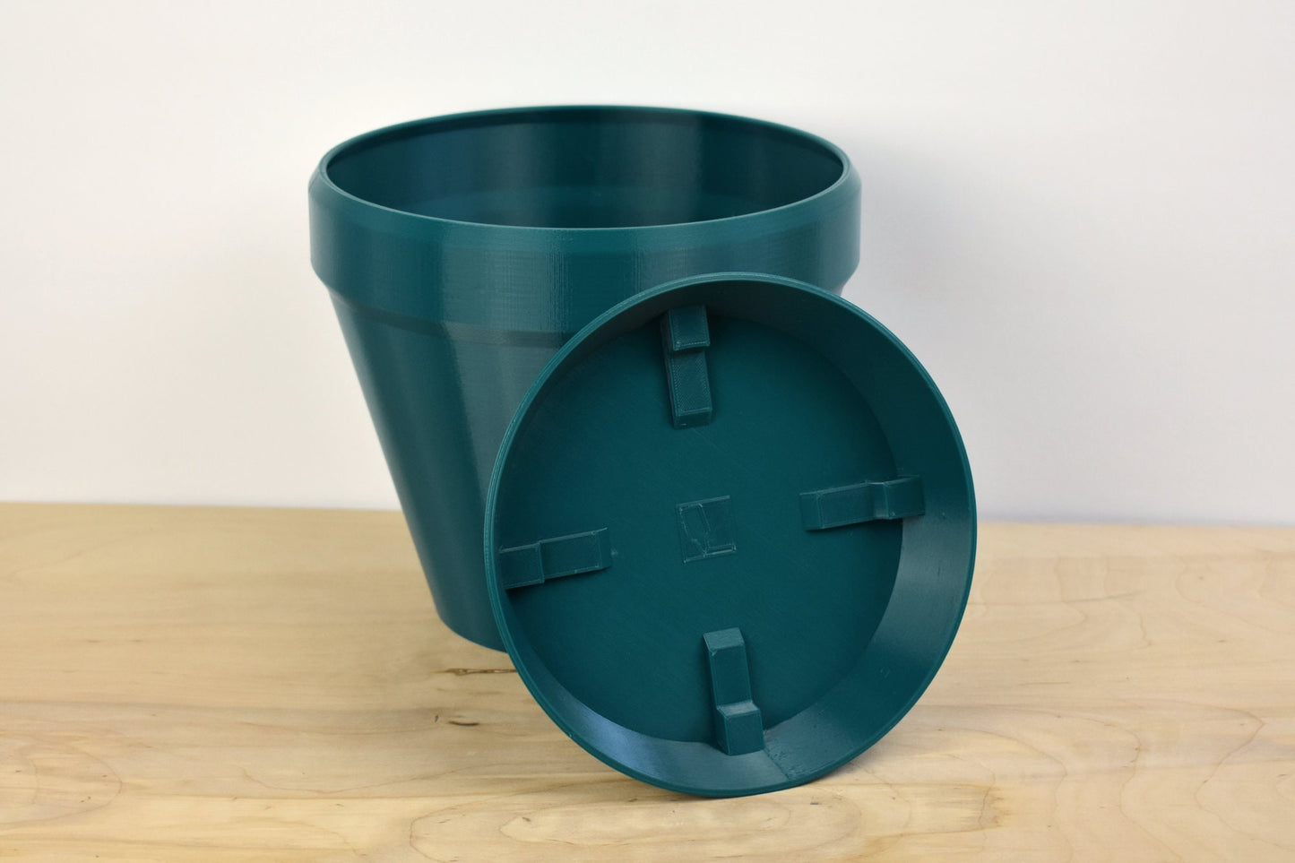 Classic Flower Pot, 8-inch Round Planter, Dark Green, Indoor/Outdoor