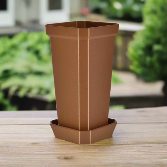 Tall and Narrow Plant Pot, Copper Color, 7-inch Height