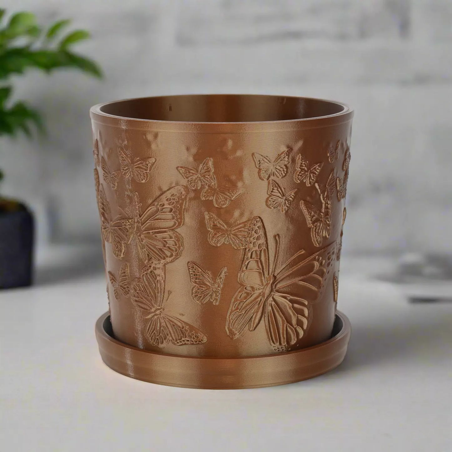 Medium Butterfly Planter, Copper Color, 6-inch Pot, Indoor/Outdoor