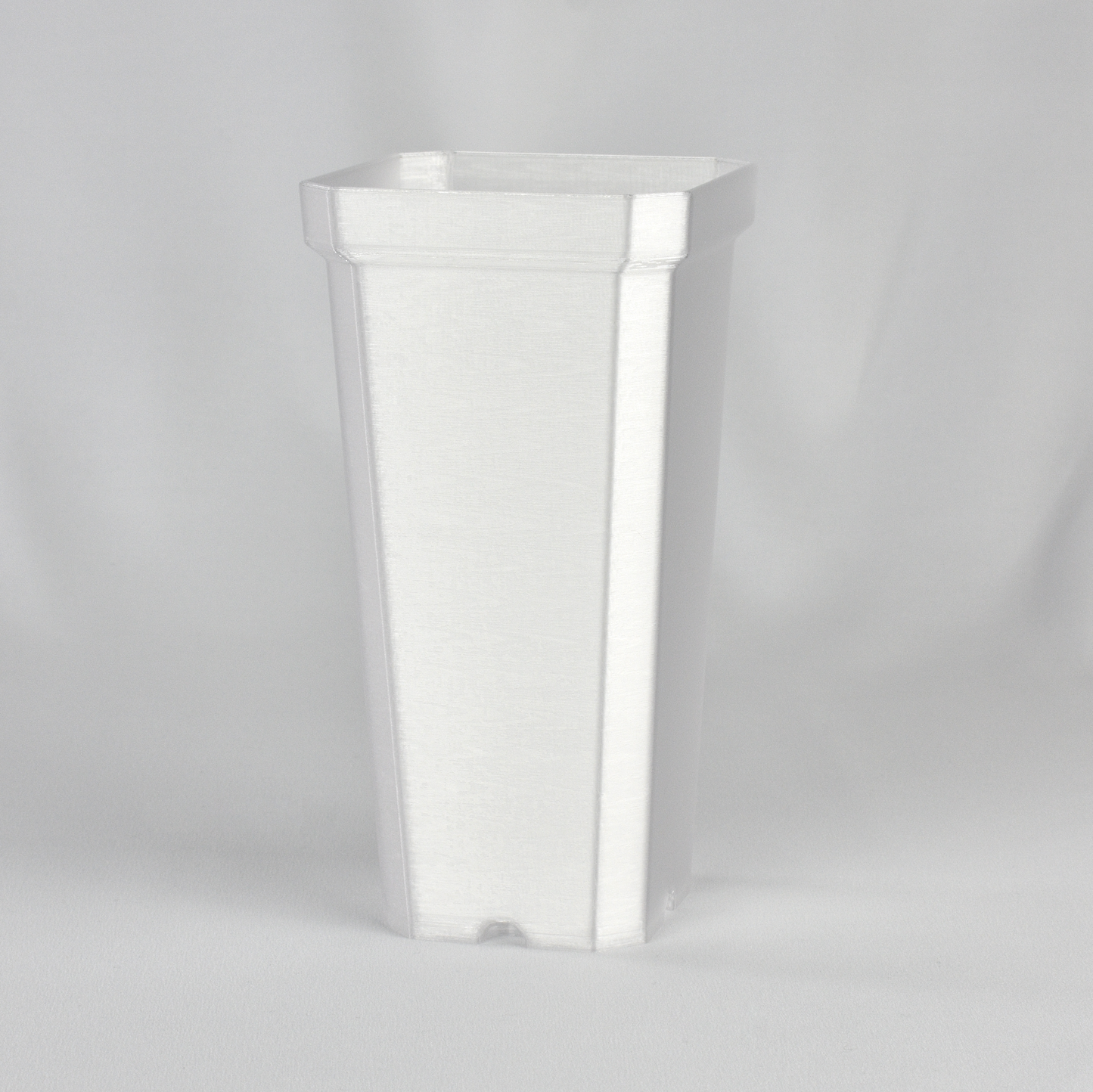 Tall and Narrow Plant Pot, Transparent White, 7-inch Height