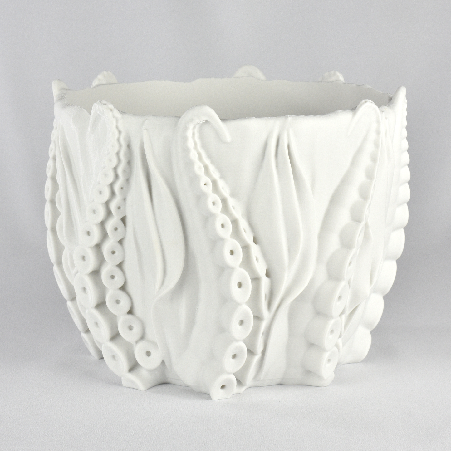 Large Octopus Tentacles Undersea Planter, Matte White, 8-inch Pot, Indoor/Outdoor