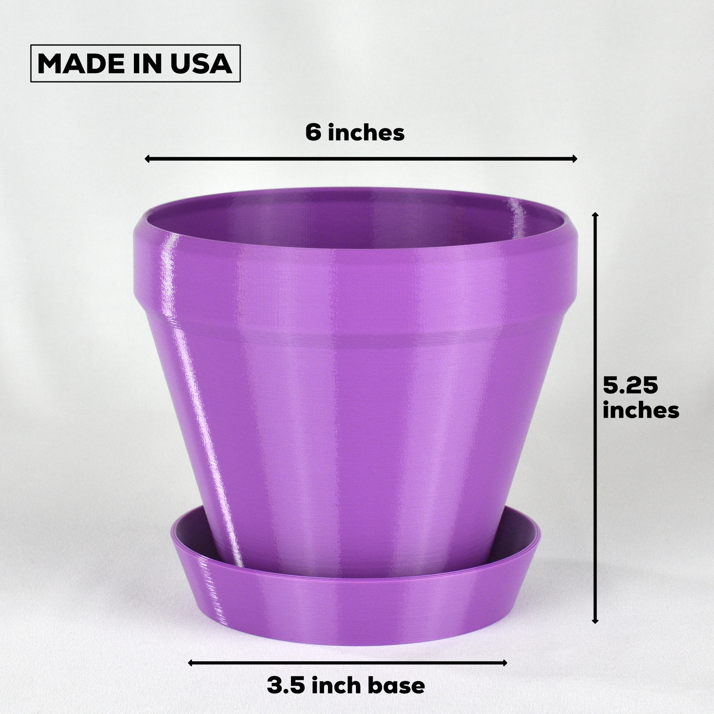 Medium Classic Flower Pot, 6-inch Round Planter, Mauve, Indoor/Outdoor