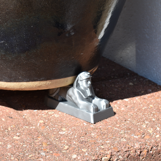 Sphinx Decorative Plant Pot Feet Set of 3 — Black or Silver, PETG, UV-Resistant