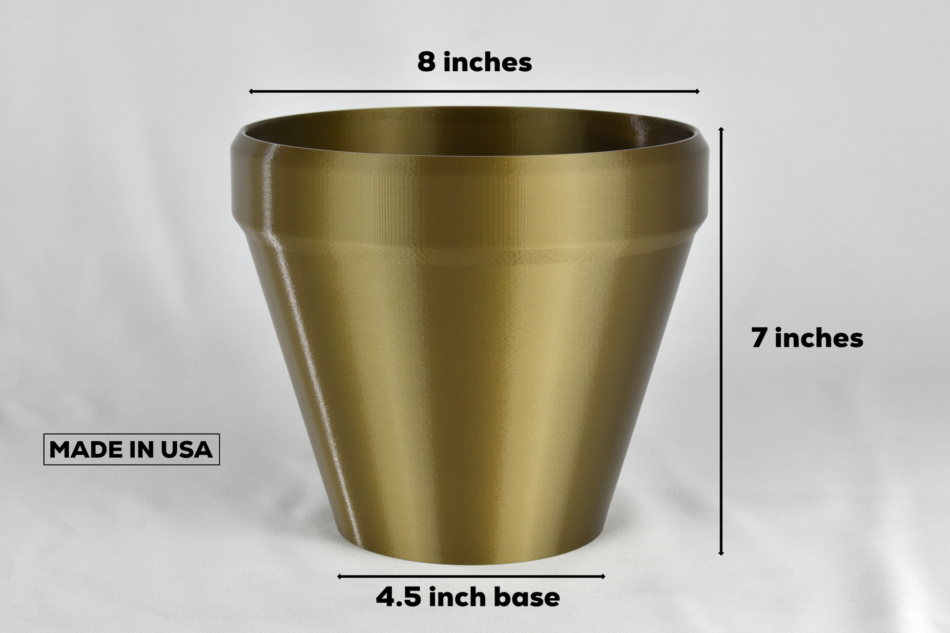 8.5 inch plant pot Large Classic Flower Pot, 8-inch Round Planter, Bronze Color, Indoor / – GLU3D Prints