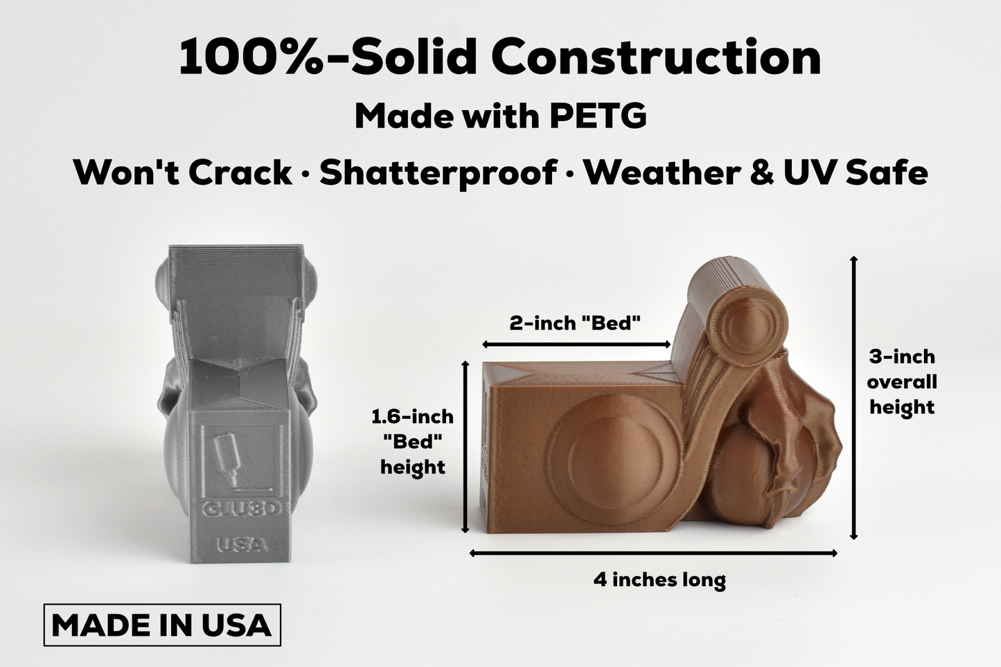 Large Art Deco Decorative Pot Feet Set of 3 — PETG, For 12"+ Pots
