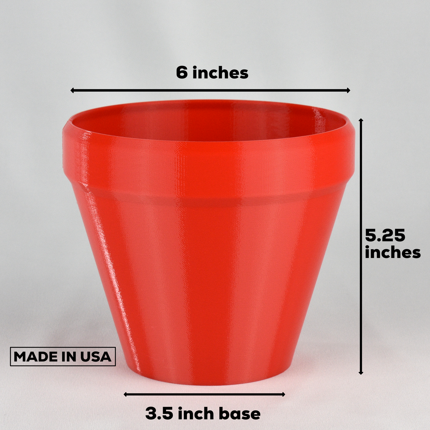 Medium Classic Flower Pot, 6-inch Round Planter, Red, Indoor/Outdoor