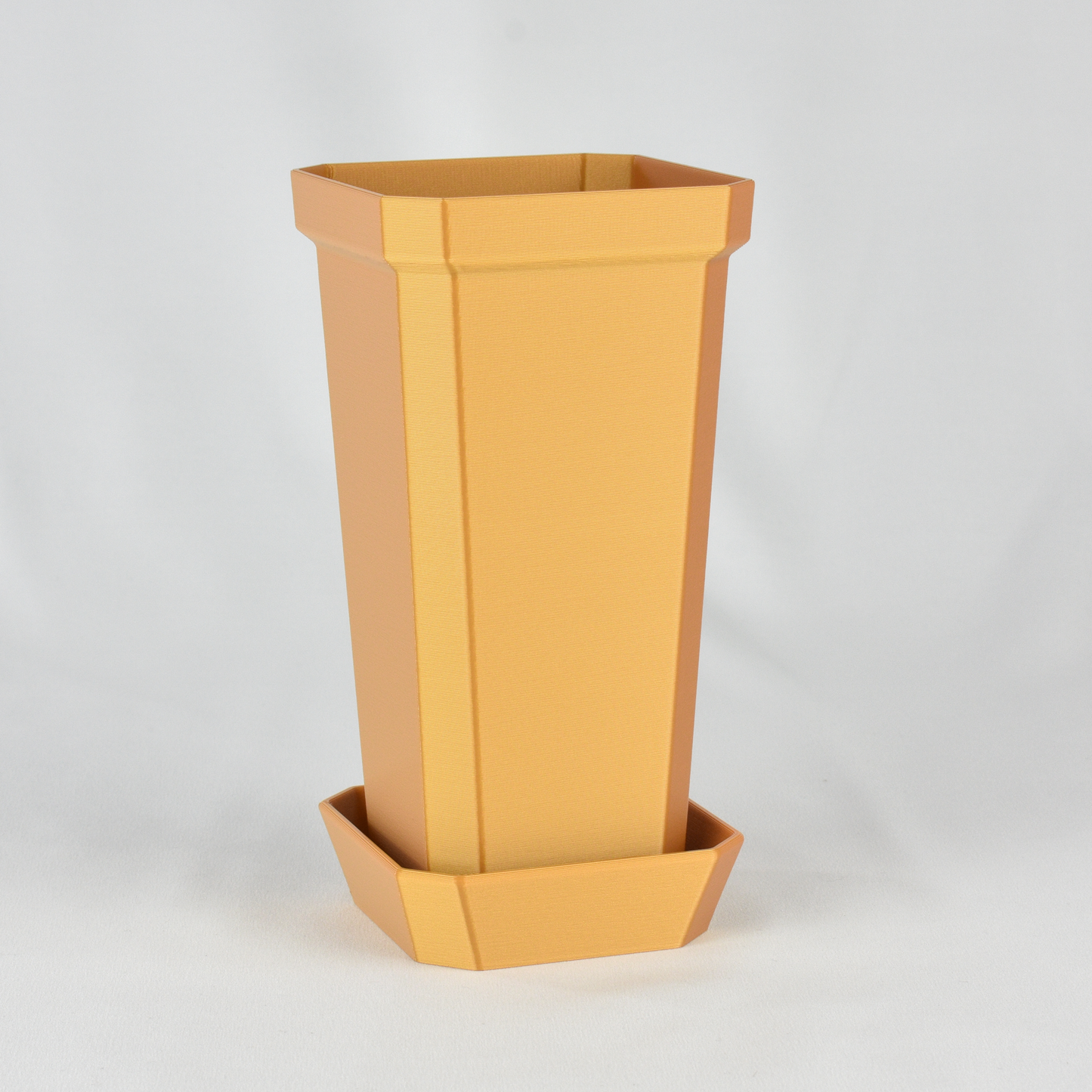 Tall and Narrow Plant Pot, Gold Color, 7-inch Height