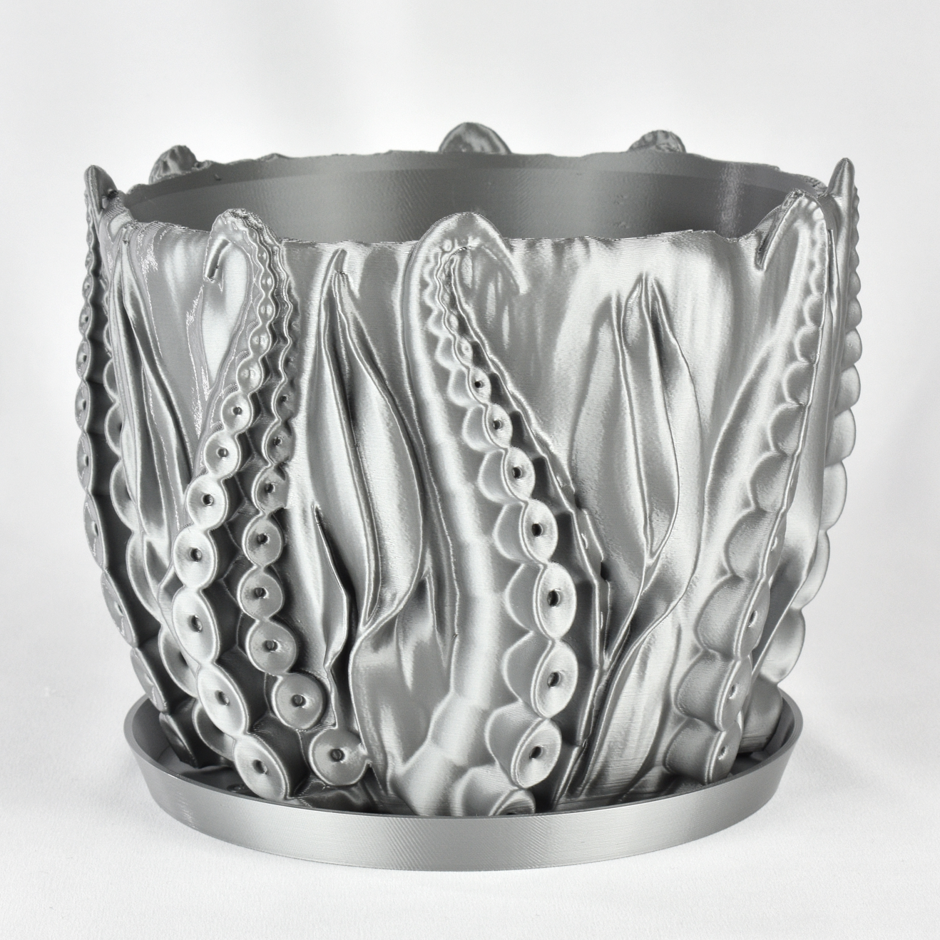 Large Octopus Tentacles Undersea Planter, Silver Color, 8-inch