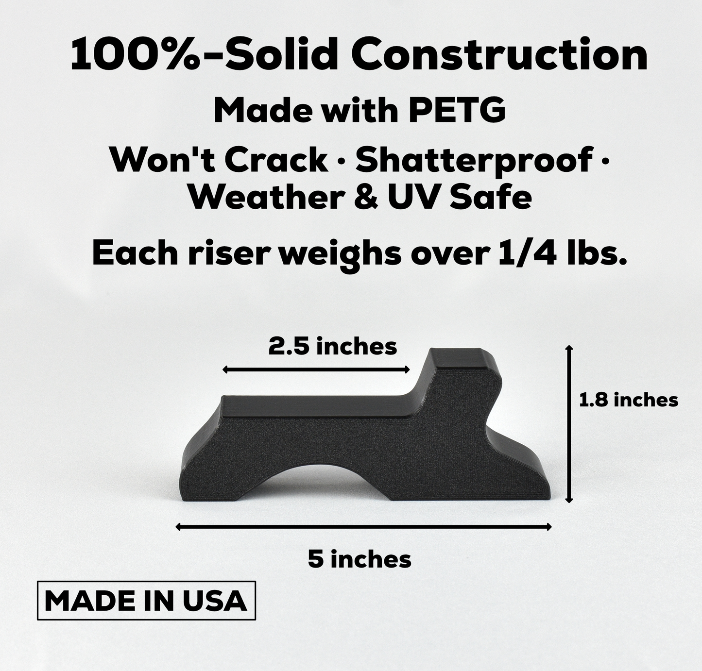 Extended Length Plant Pot Feet , Set of 3, for Curved-Base 12"+ Pots, PETG, UV and Shatter Resistant