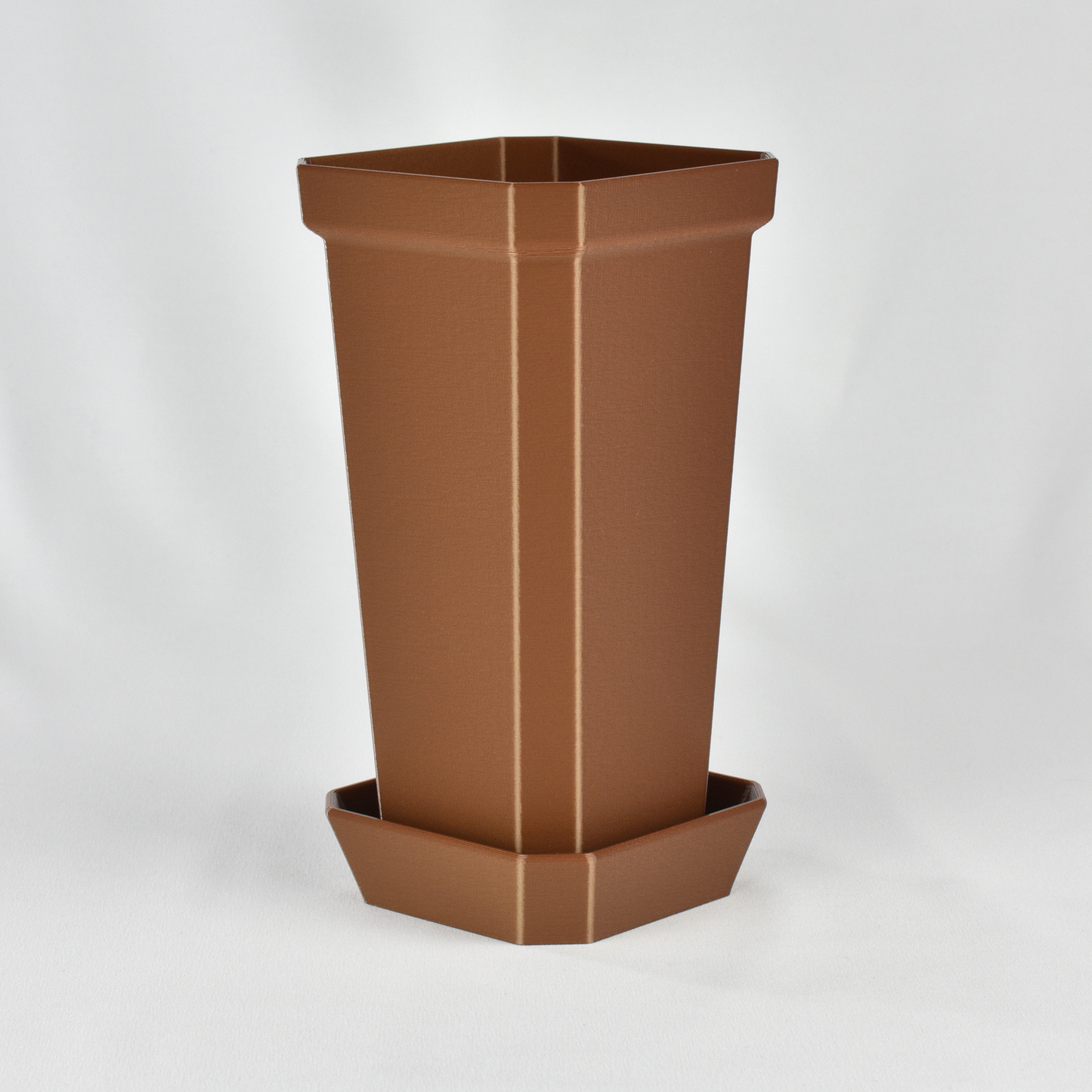 Tall and Narrow Plant Pot, Copper Color, 7-inch Height