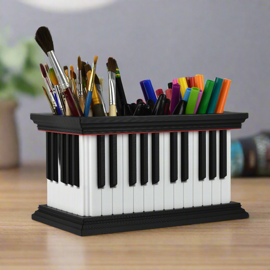 Piano Keyboard Desk Organizer, Pencil Holder, Music Teacher Gift