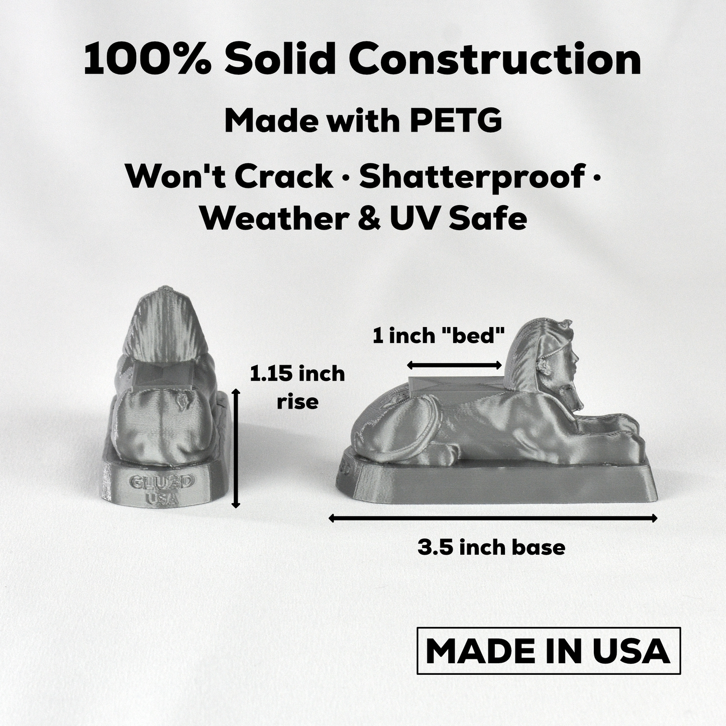 Sphinx Decorative Plant Pot Feet Set of 3 — Black or Silver, PETG, UV-Resistant