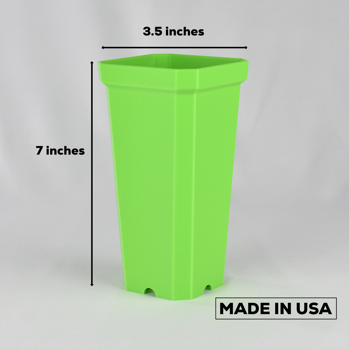 Tall and Narrow Plant Pot, Lime Green, 7-inch Height