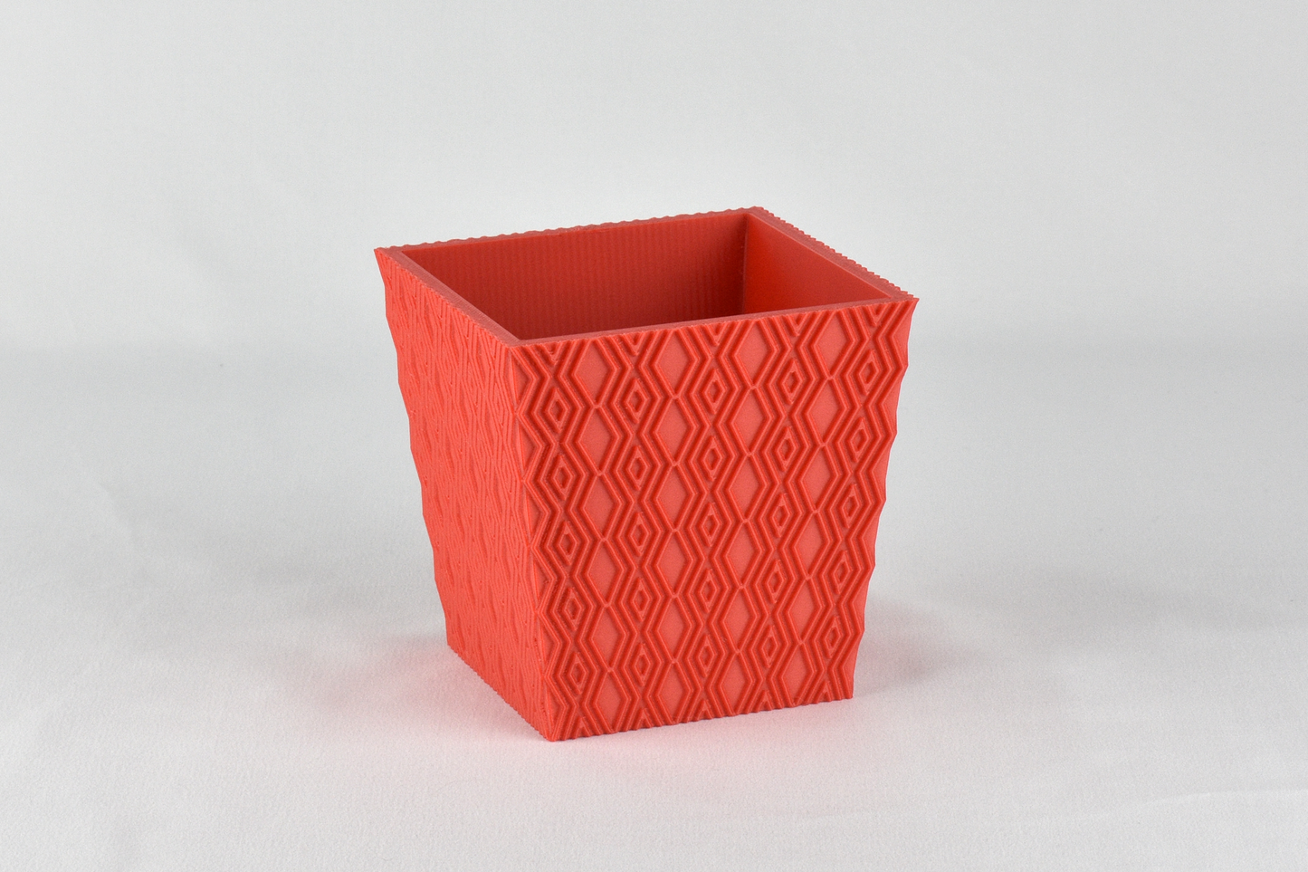 4-inch Square Planter, Geometric Pattern #4, Drainage and Optional Tray, Outdoor Safe