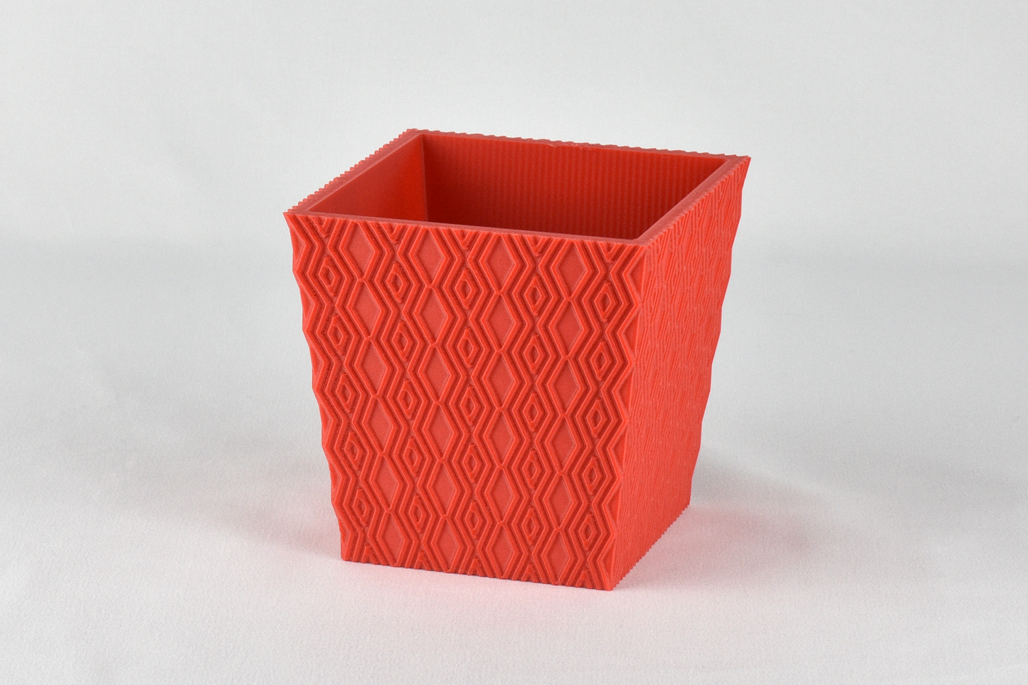 4-inch Square Planter, Geometric Pattern #4, Drainage and Optional Tray, Outdoor Safe