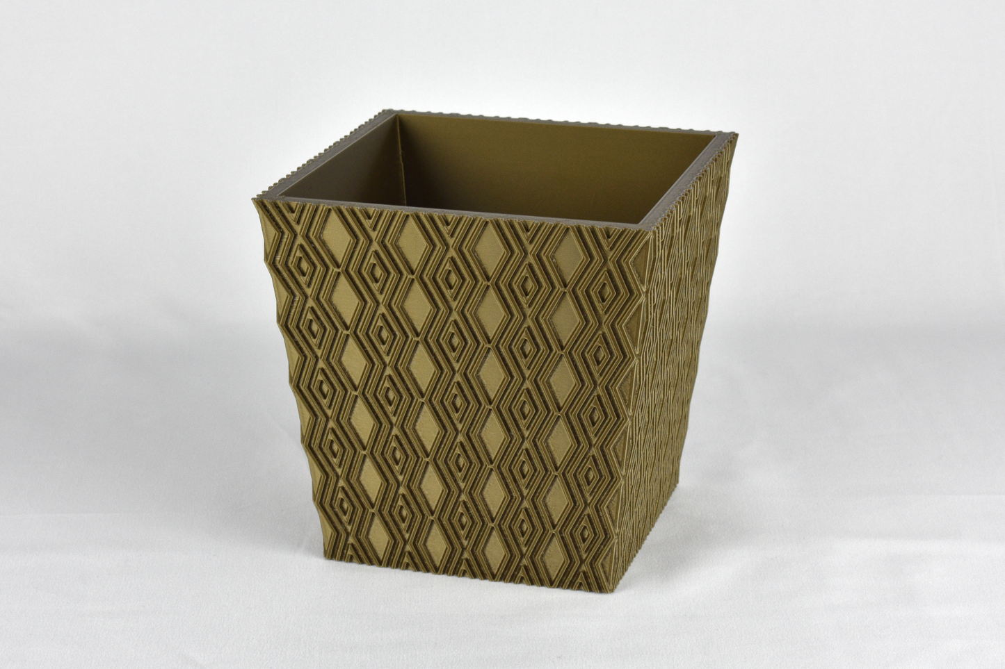 6-inch Square Planter, Geometric Pattern #4, Drainage & Optional Saucer, Outdoor Safe Flower Pot, 30+ Colors