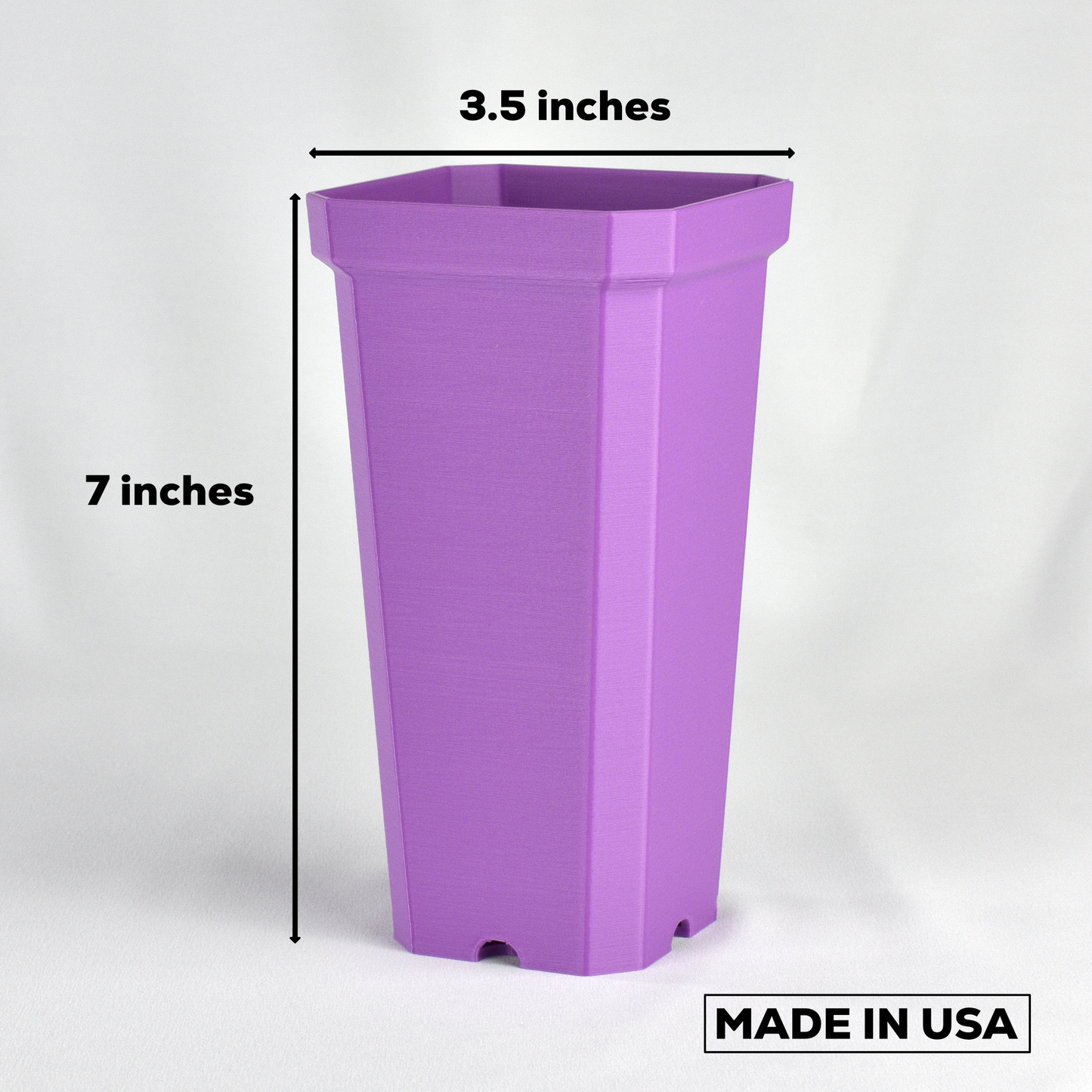 Tall and Narrow Plant Pot, Mauve, 7-inch Height