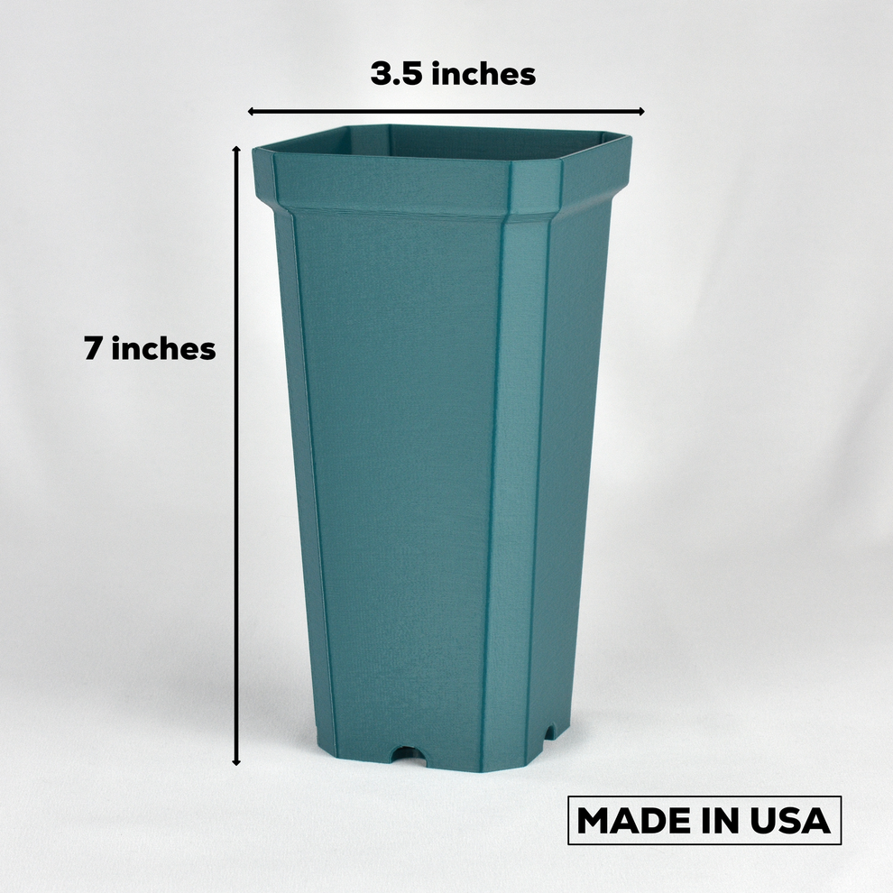 Tall and Narrow Plant Pot, Dark Green, 7-inch Height – GLU3D Prints