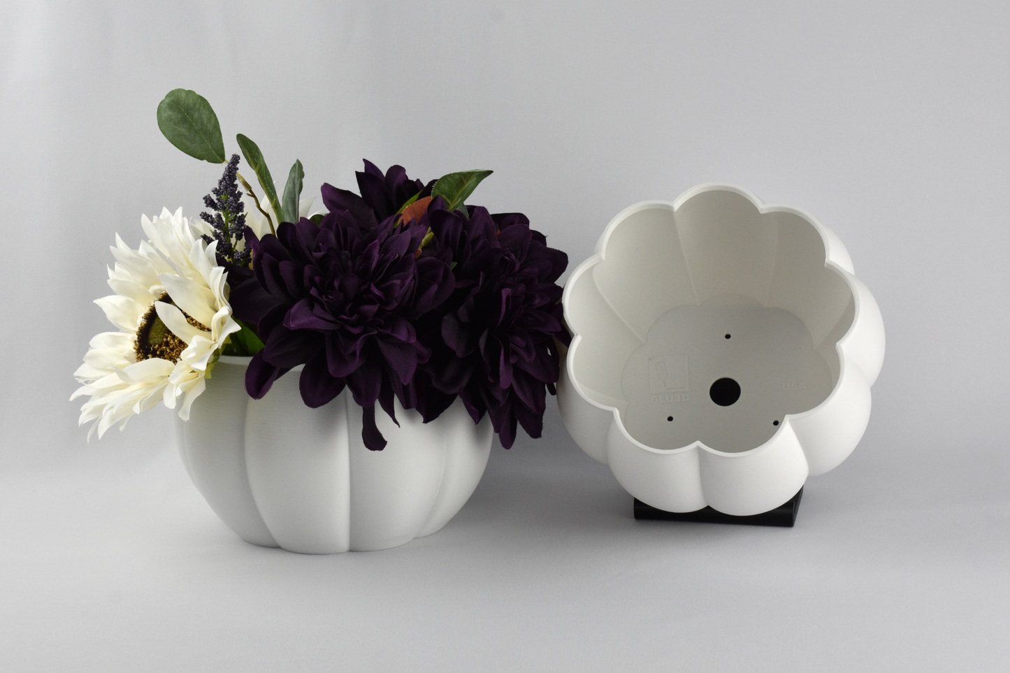 Matte White Pumpkin Planters, Size Large, For Fall Weddings, Baby Showers, Thanksgiving, Keepsake and Fall Decor