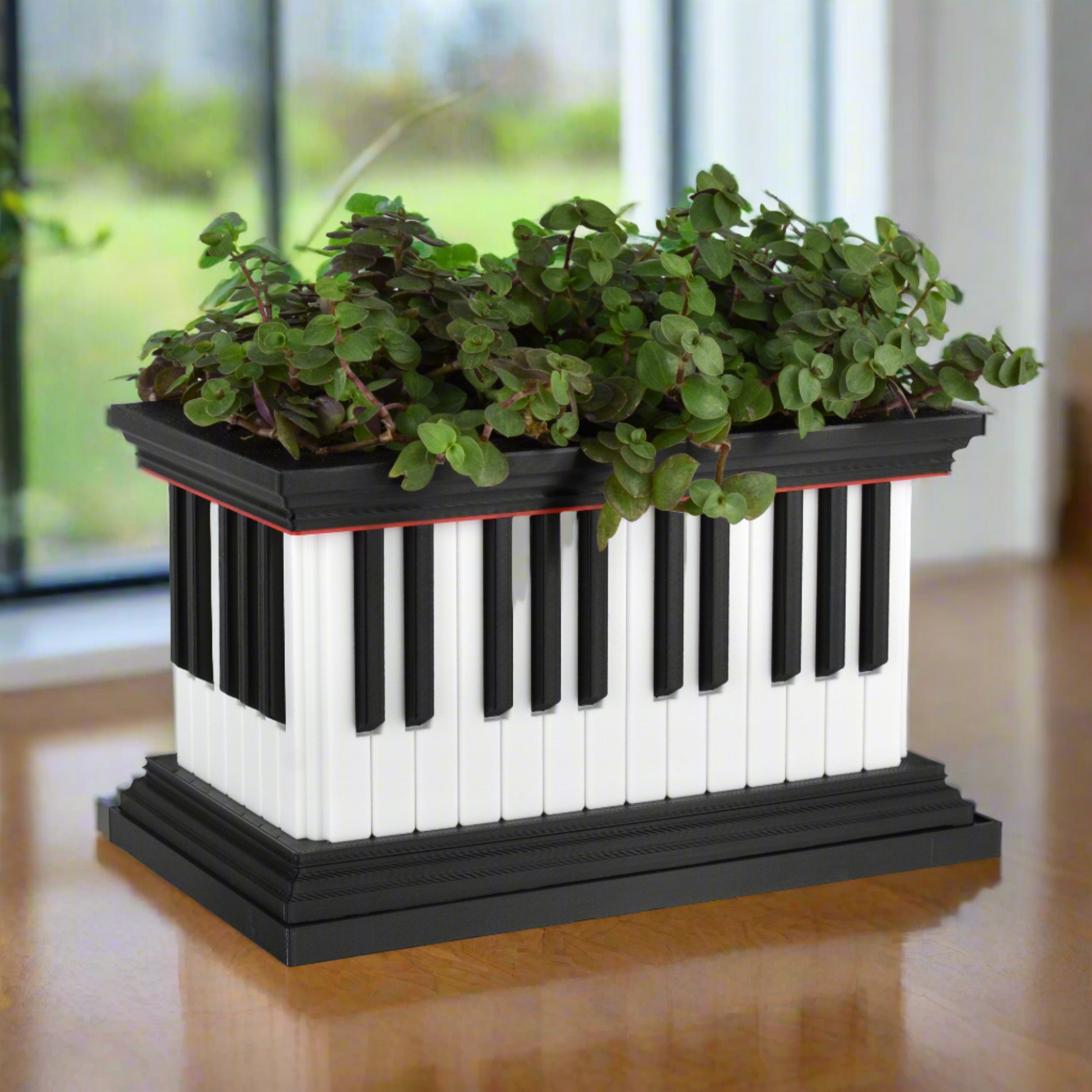 plant pot tray rectangular Piano Keyboard Rectangular Planter, 8-Inch-Wide Trough with Tray – GLU3D Prints