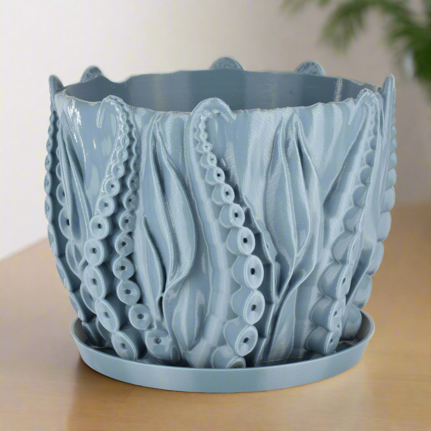 Large Octopus Tentacles Undersea Planter, Gray Blue, 8-inch Pot