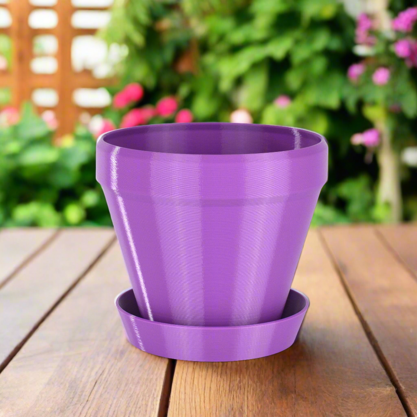 Medium Classic Flower Pot, 6-inch Round Planter, Mauve, Indoor/Outdoor