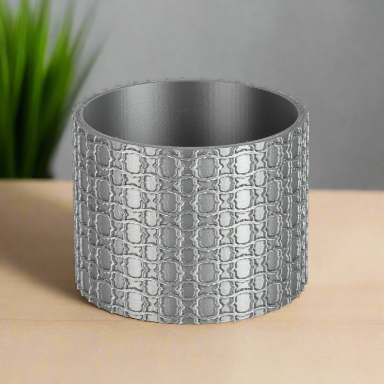 Small Geometric Pattern #5 Round Planter, 4-inch Pot, Multiple Color Options, Indoor/Outdoor