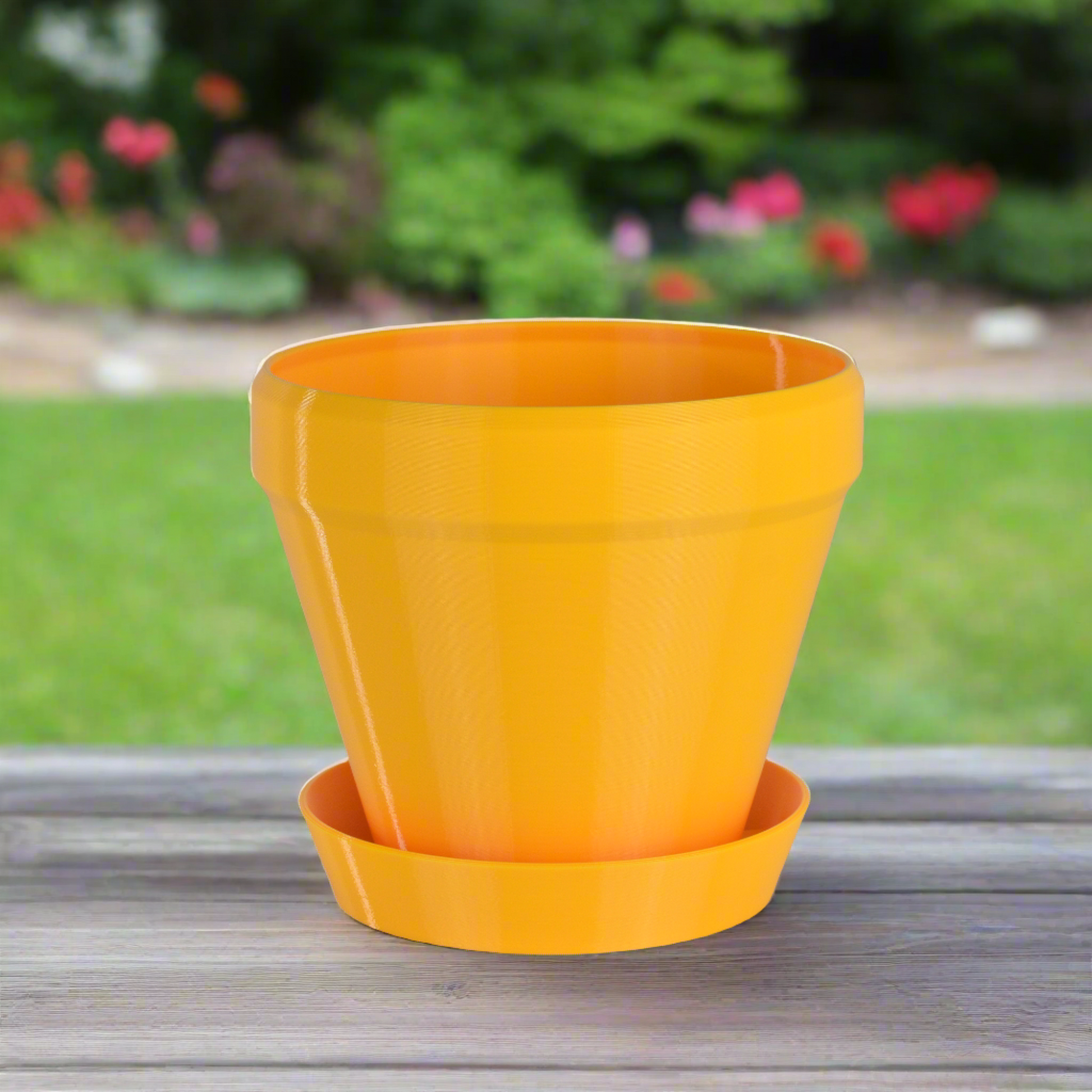 6 inch indoor plant pot Medium Classic Flower Pot, 6-inch Round Planter, Dark Yellow, Indoor/O – GLU3D Prints