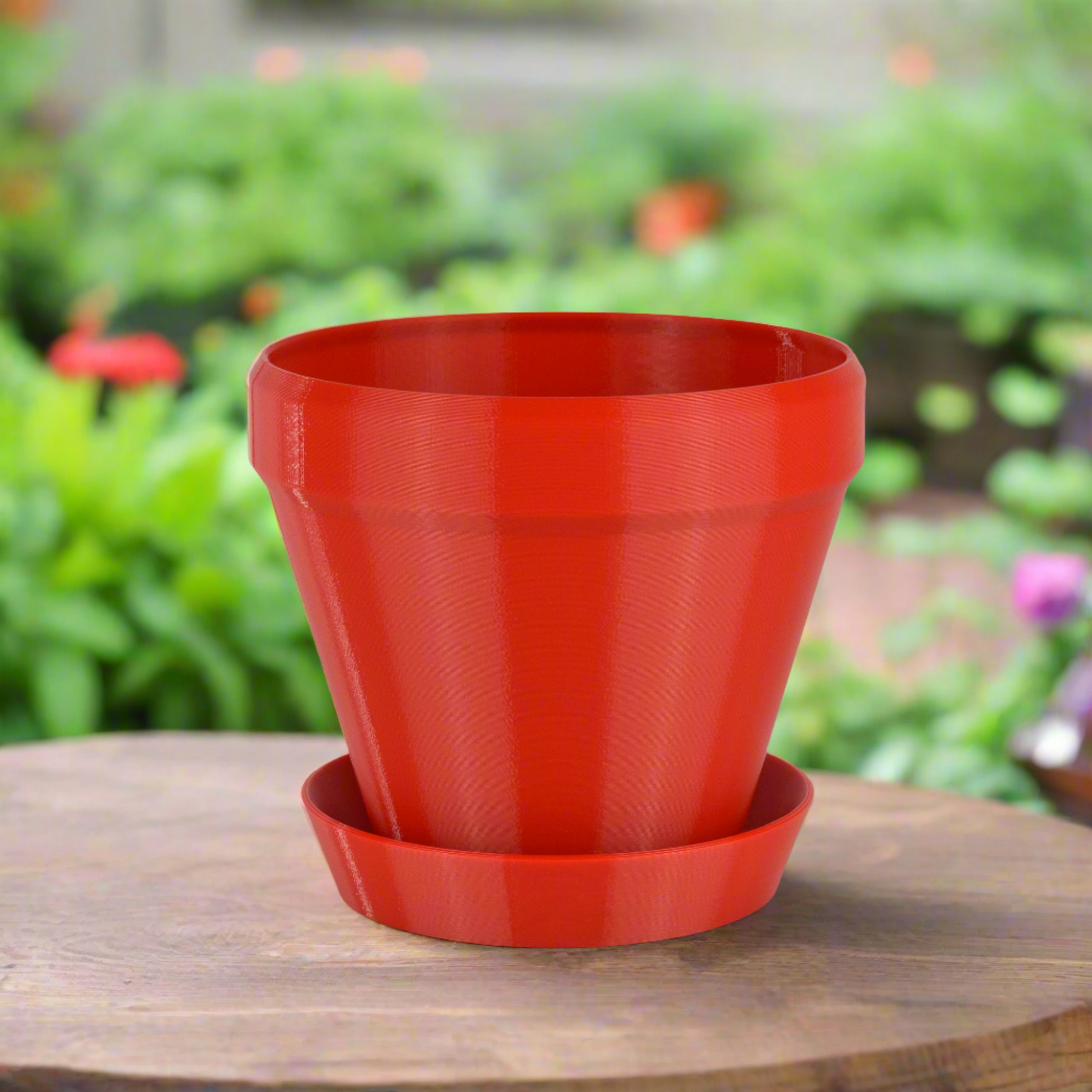 Medium Classic Flower Pot, 6-inch Round Planter, Red, Indoor/Outdoor