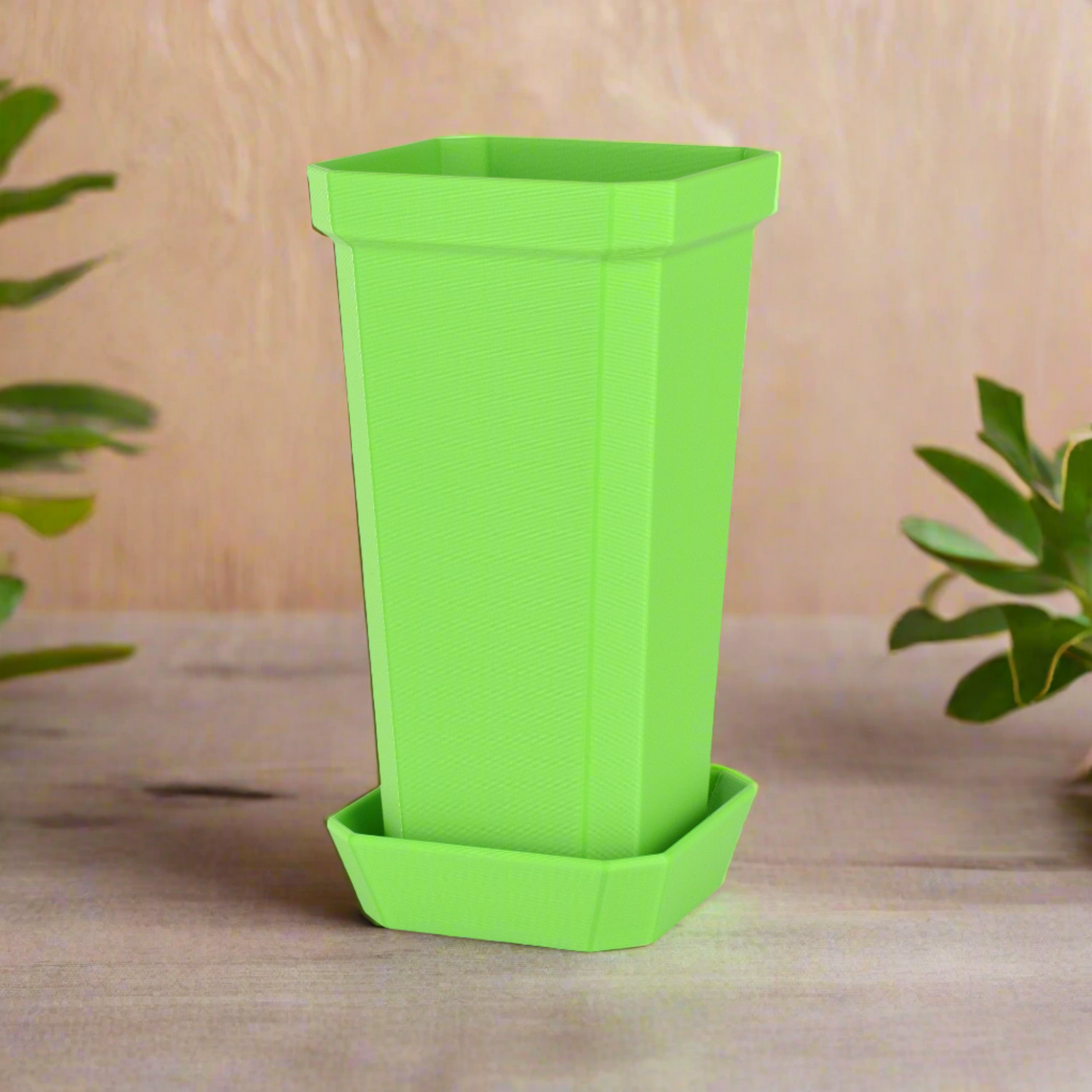 tall slim pots for plants Tall and Narrow Plant Pot, Lime Green, 7-inch Height – GLU3D Prints