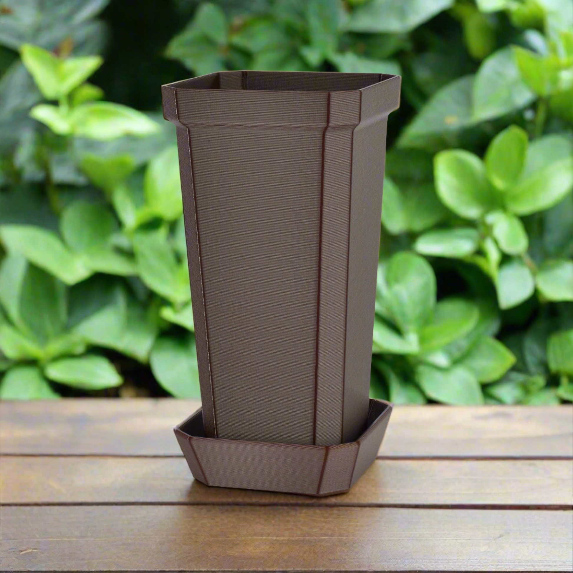 tall narrow plant pots Tall and Narrow Plant Pot, Chocolate, 7-inch Height – GLU3D Prints