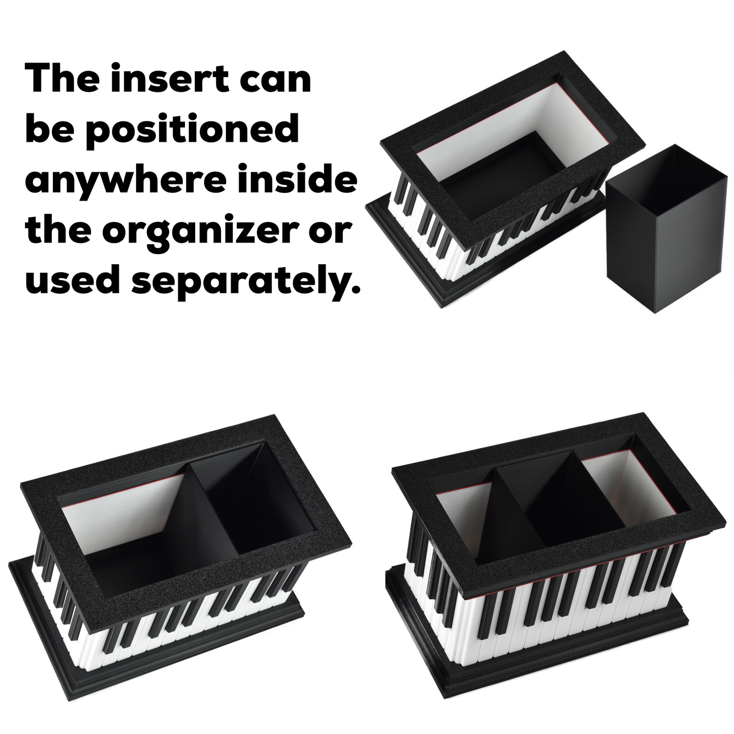 Piano Keyboard Desk Organizer, Pencil Holder, Music Teacher Gift