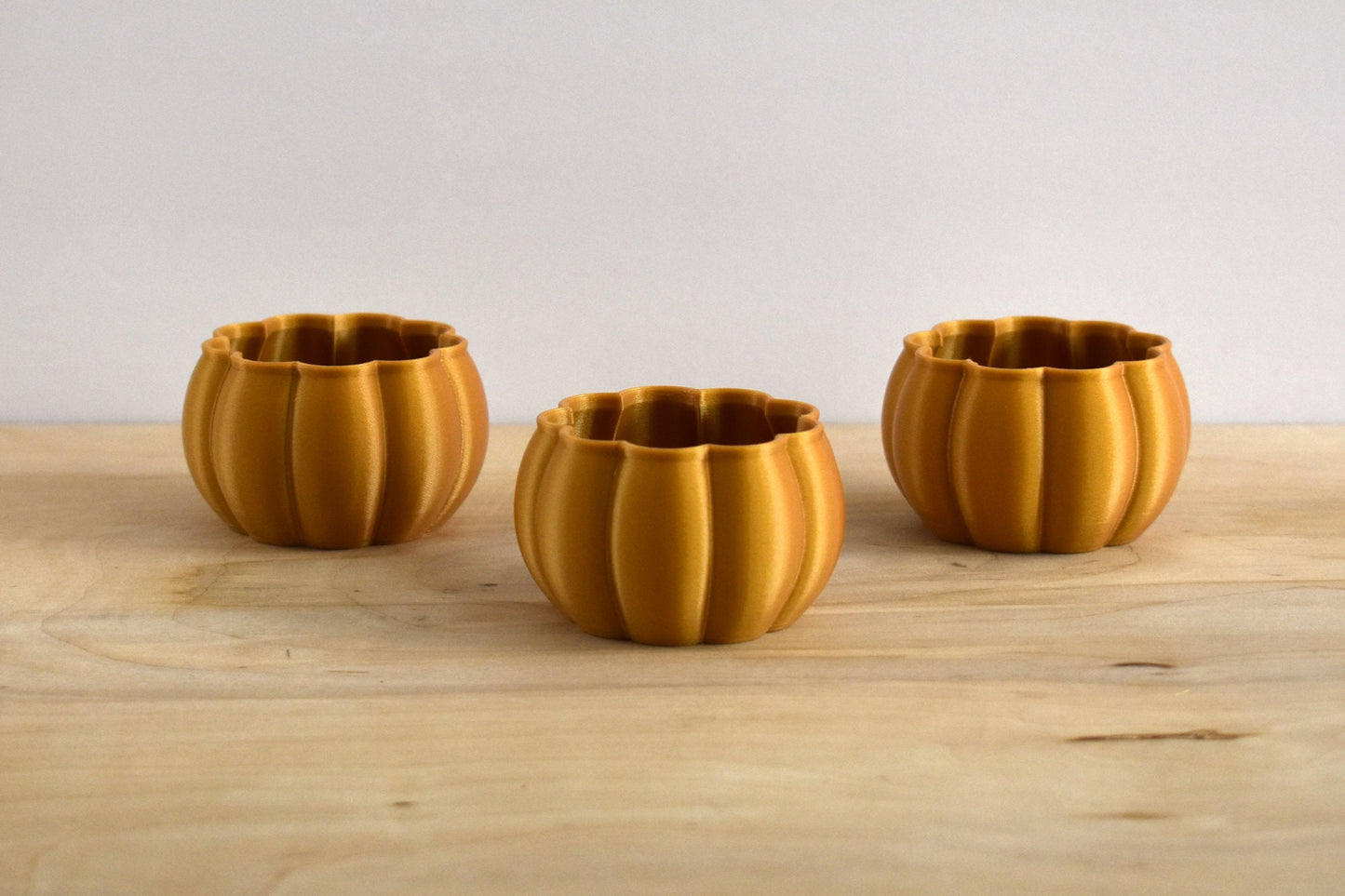 Set of 3 Mini Pumpkin Planters, Indoor or Outdoor For Weddings, Baby Showers, and Fall Events