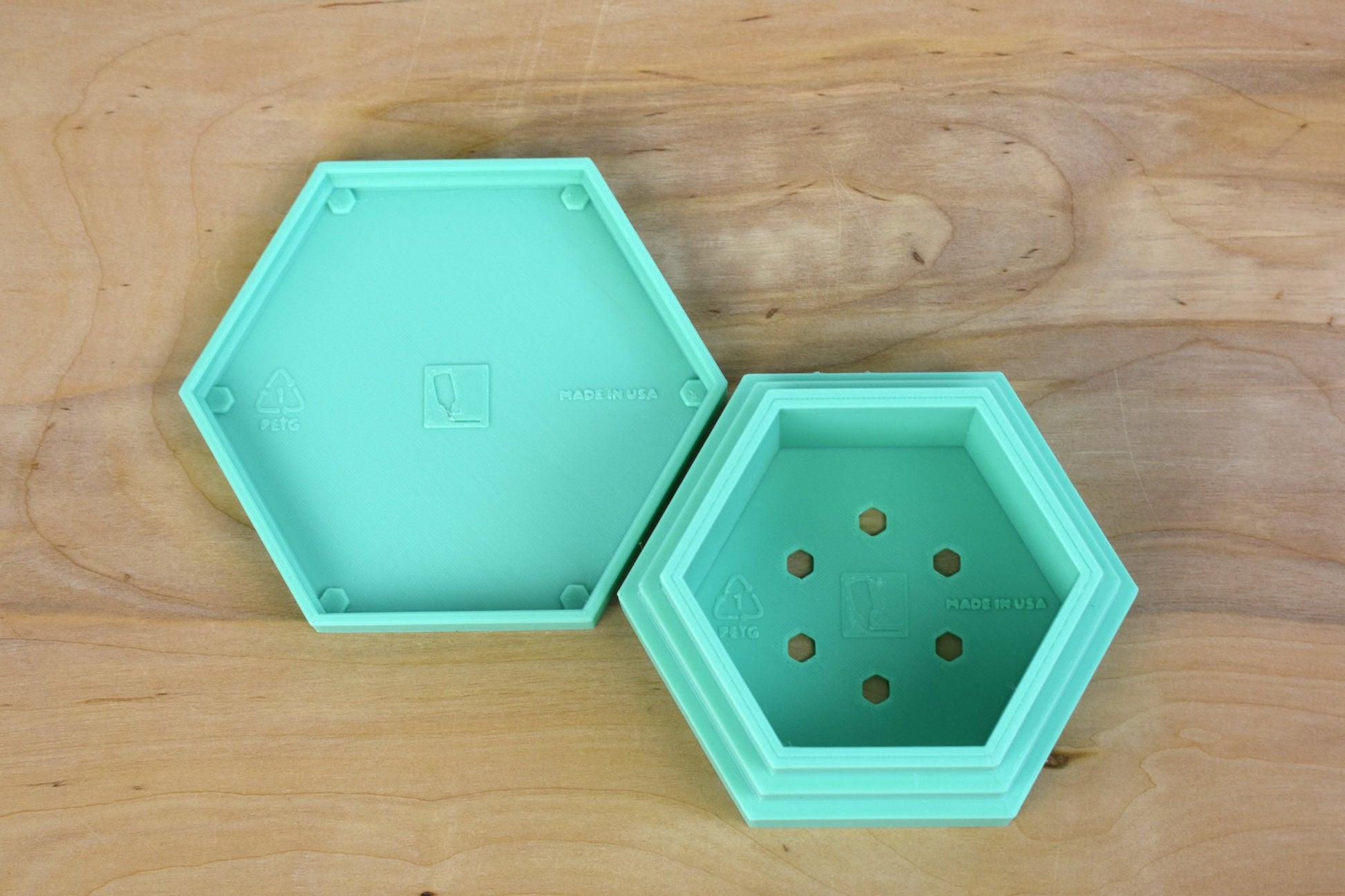 plastic hexagonal planter Small Hexagon Planter with Tray – GLU3D Prints